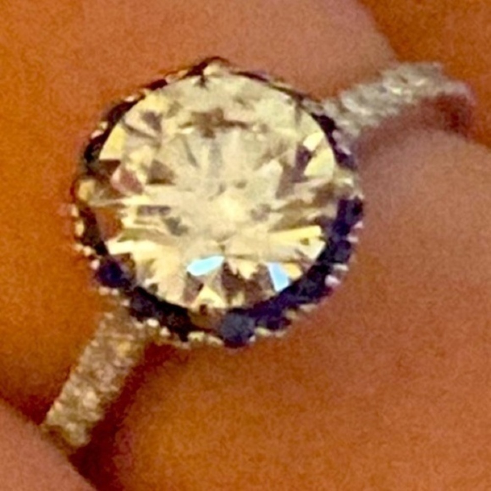 Big Dimond Sapphire Ring collection natural Dimond European edition New